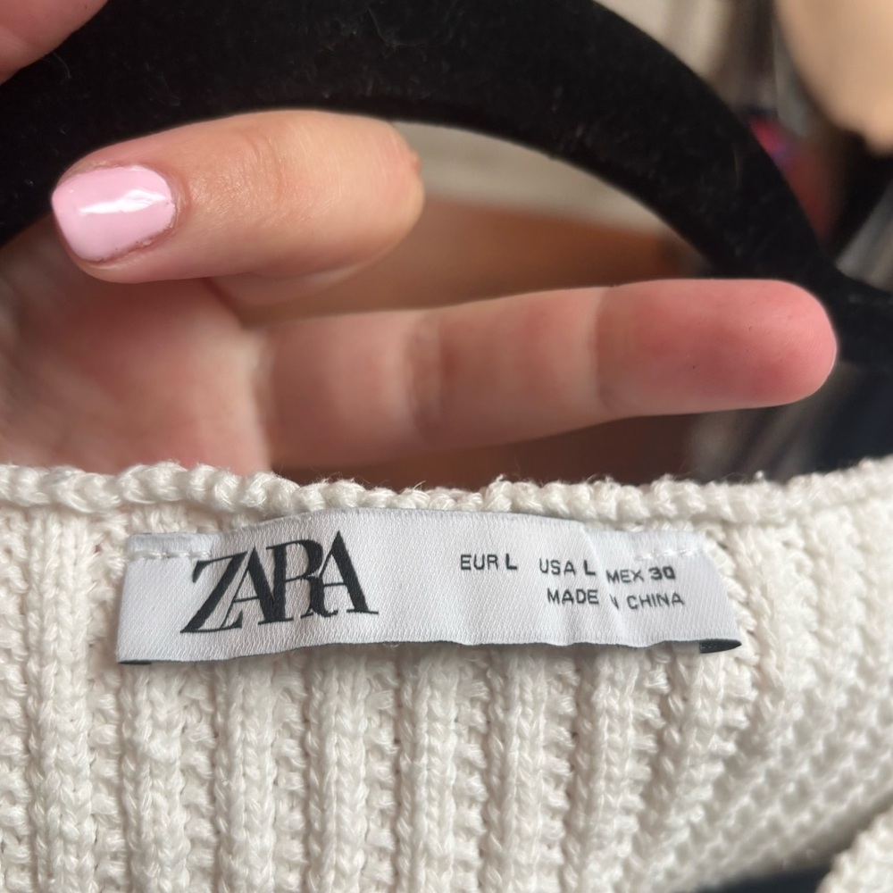 Zara Cream Knit Top - Picture 7 of 7